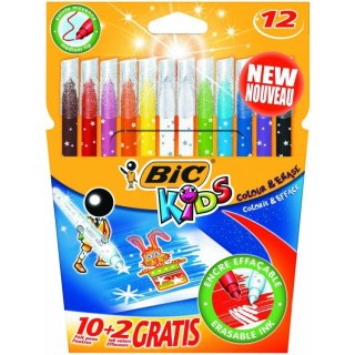 FLAMASTRY BIC COLOUR&ERASE 12 KOLORÓW
