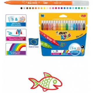 Flamastry BiC Kids Kid Couleur 18 kolorów