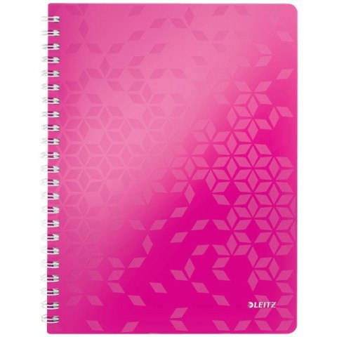 KOŁONOTATNIK LEITZ WOW A4/80K KRATKA RÓŻOWY