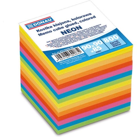 Kostka papierowa Donau 90x90x90mm klejona kolor