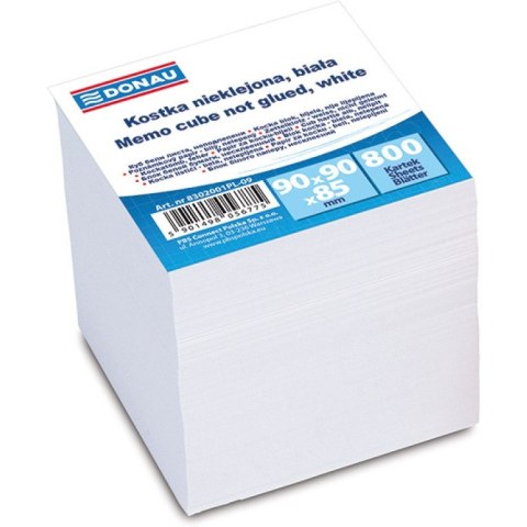 Kostka papierowa Donau 90x90x90mm nieklejona biała