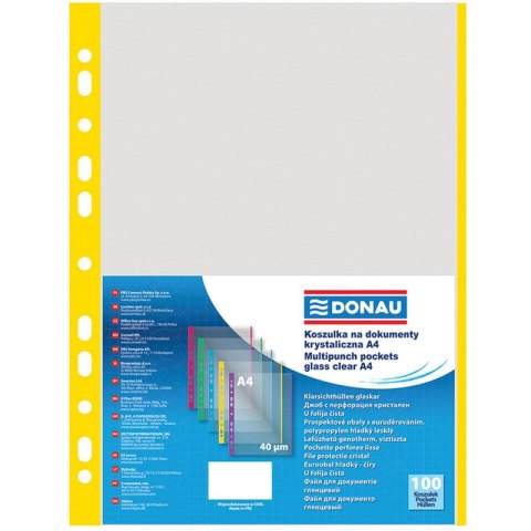 Koszulki Donau A4/40µm (brzeg żółty) groszkowe 100szt