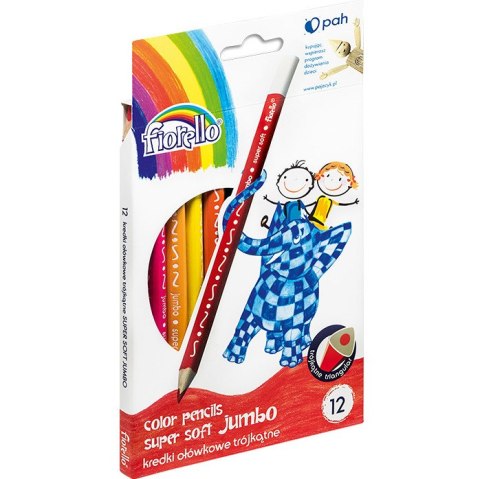 Kredki ołówkowe Fiorello Jumbo Super Soft 12 kolorów