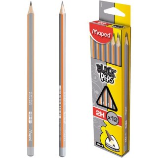 OŁÓWEK DREWNIANY MAPED BLACK'PEPS 2H BEZ GUMKI