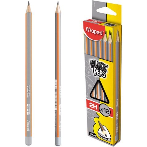 OŁÓWEK DREWNIANY MAPED BLACK'PEPS 2H BEZ GUMKI