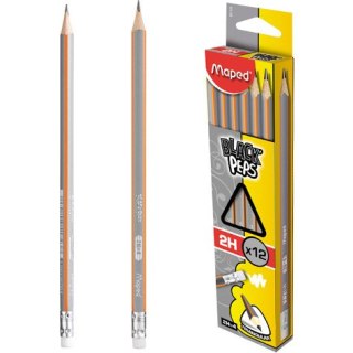 OŁÓWEK DREWNIANY MAPED BLACK'PEPS 2H Z GUMKĄ