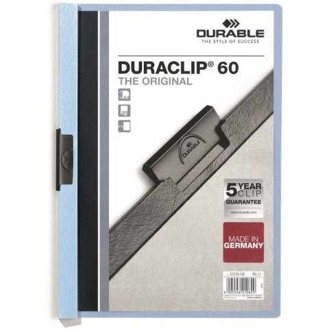 SKOROSZYT Z KLIPSEM DURABLE DURACLIP 60 NIEBIESKI