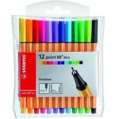 CIENKOPISY STABILO POINT 88 MINI 12 KOLORÓW