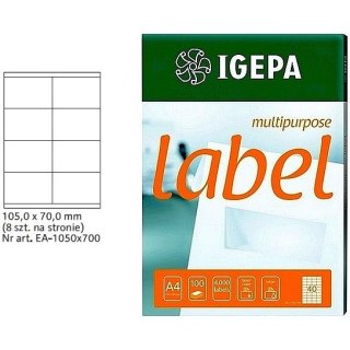 ETYKIETY A4 IGEPA 105*70,0mm BIAŁE (100)