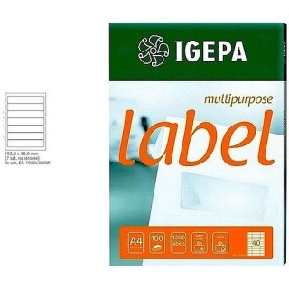 ETYKIETY A4 IGEPA 192*38,0mm BIAŁE (100)