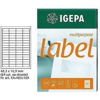 ETYKIETY A4 IGEPA 48,3*16,9mm BIAŁE (100)