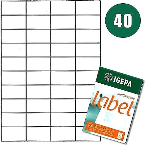 ETYKIETY A4 IGEPA 52,5*29,7mm BIAŁE 100szt