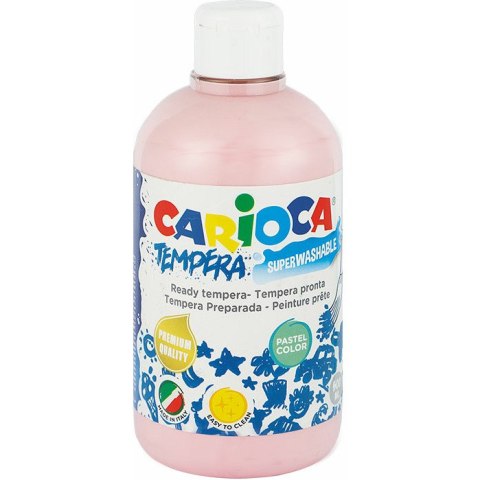 Farba tempera Carioca 500ml pastel różowa