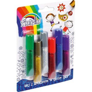 KLEJ Z BROKATEM FIORELLO 6ml*6 KOLORÓW