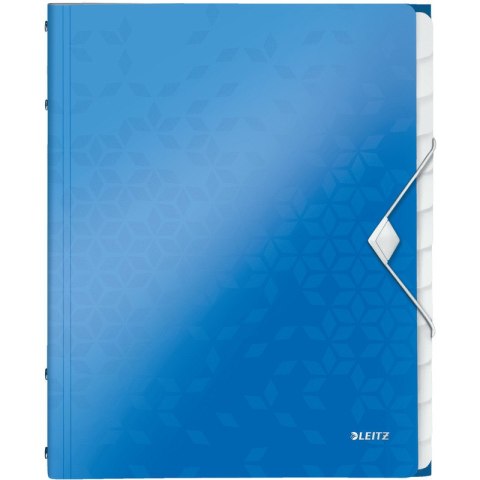 Teczka PP z gumką Leitz Wow A4 12 przekładek niebieska