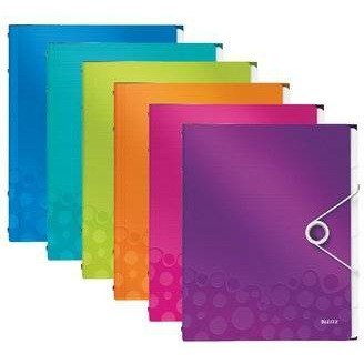 Teczka PP z gumką Leitz Wow A4 12 przekładek turkusowa