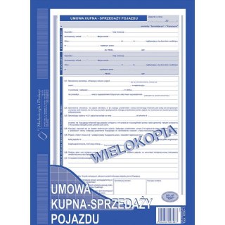 UMOWA KUPNA - SPRZEDAŻY POJAZDU A4 (WIELOKOPIA)