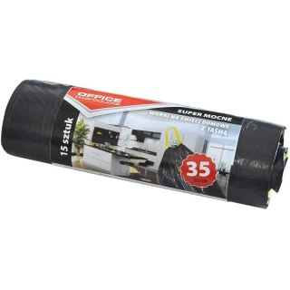 Worki na śmieci Office Products 35L LDPE z taśmą czarne (15)