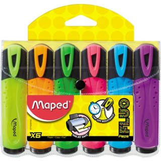 ZAKREŚLACZE MAPED FLUO PEPS 6 KOLORÓW