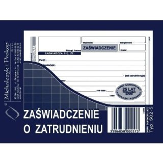 ZAŚWIADCZENIE O ZATRUDNIENIU A6 (O+1K)