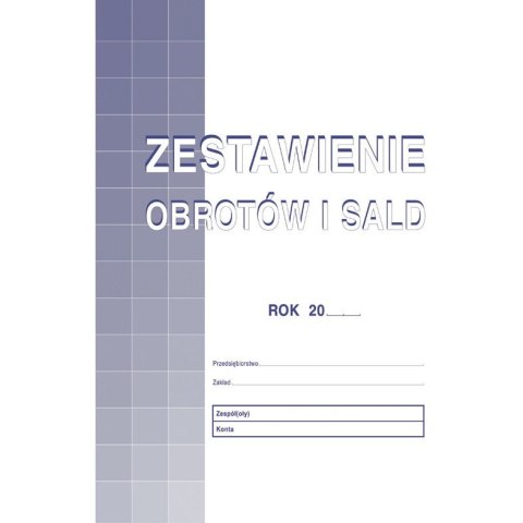 ZESTAWIENIE OBROTÓW I SALD A4 (OFFSET)