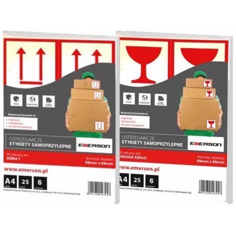 Etykiety Emerson A4 99x99mm "góra" (25)