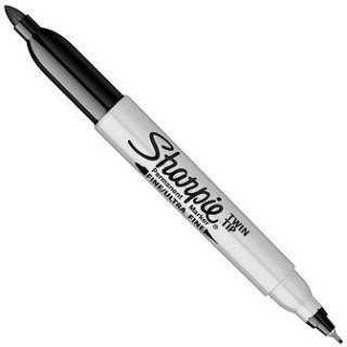 MARKER SHARPIE TWIN TIP CZARNY BLISTER 1 SZT
