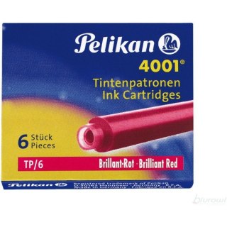 Naboje do pióra wiecznego krótkie czerwone PELIKAN