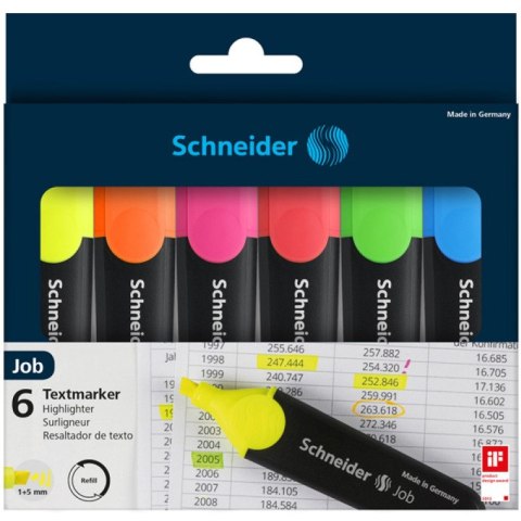 Zakreślacze Schneider Job 6 kolorów