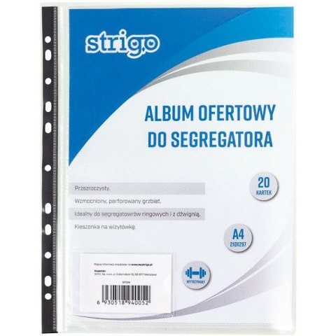 Album ofertowy wpinany Strigo A4 20k transparentny
