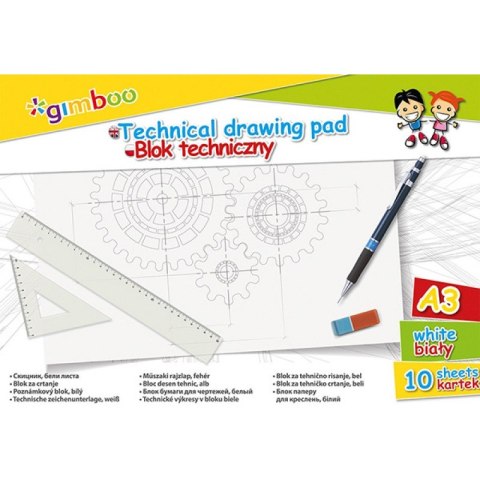 Blok techniczny Gimboo A3/10k biały