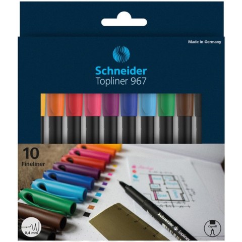 Cienkopisy Schneider Topliner 967 0.4mm 10 kolorów
