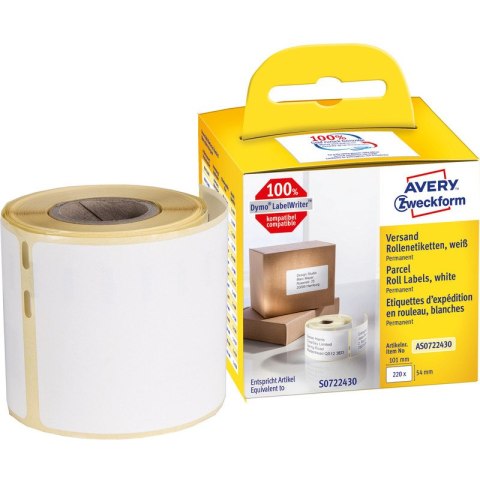 Etykiety na rolce Avery Zweckform 101x54mm białe (220)