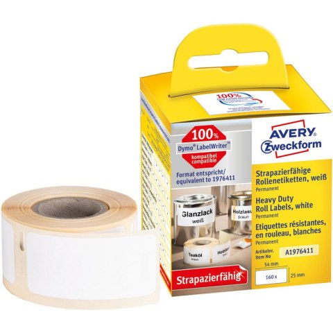 Etykiety na rolce Avery Zweckform 25x54mm Heavy Duty białe 160szt