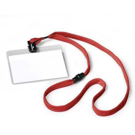 IDENTYFIKATOR DURABLE 60x90mm TAŚMA CZERWONA 10szt