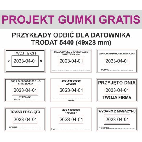 DATOWNIK TRODAT 5440 ISO 4 MM 49X28 MM WKŁADKA MIX 74570