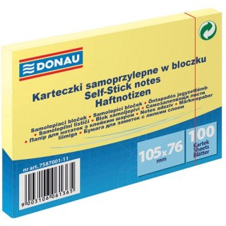 Karteczki Donau 105x76mm żółte 100szt