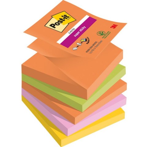 Karteczki Post-it Super Sticky Z-Notes 76x76mm (R330-5SS-BOOS) 4 kolory (5x90)