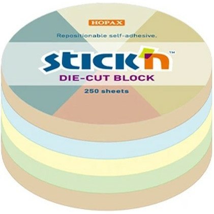 Karteczki Stick'n 67x67mm koło 4 kolory (250)