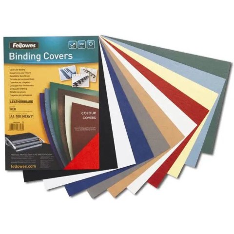 Okładki do bindownicy Fellowes A4 skóropodobne ciemnoczerwone 100szt