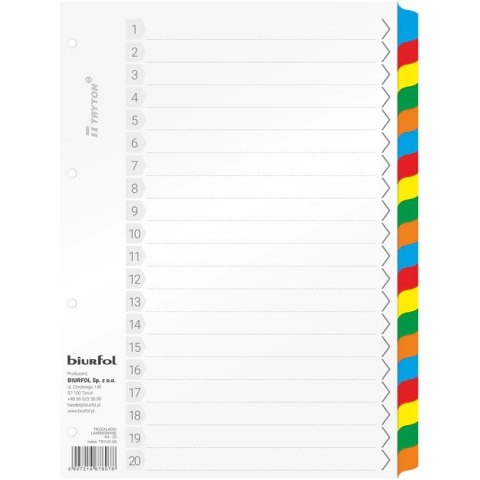 Biurfol - przekładki Mylar A4, 20 kart