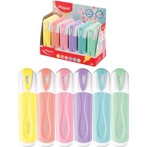 Zakreślacze Maped Fluo'Peps Pastel 4x6 kolorów 24szt