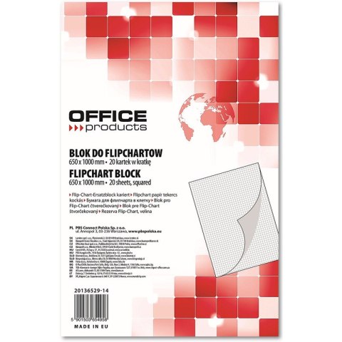 Blok do flipchartu Office Products 65x100cm kratka 20szt