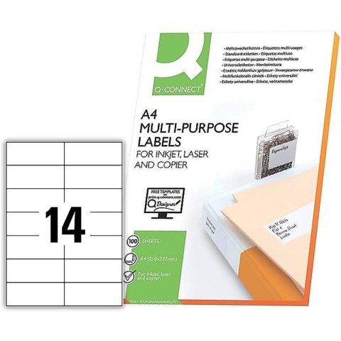 Etykiety Q-Connect A4 105x42.3mm białe 100szt