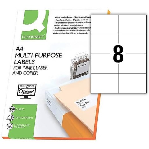 Etykiety Q-Connect A4 105x74mm białe 100szt