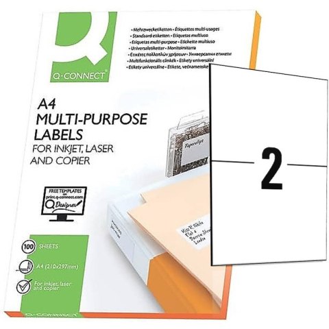 Etykiety Q-Connect A4 210x148.5mm białe 100szt