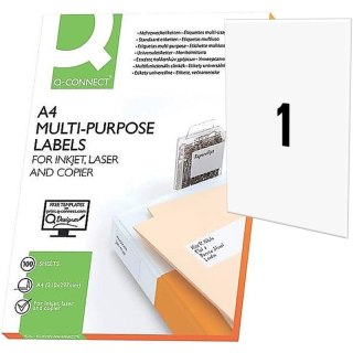 Etykiety Q-Connect A4 210x297mm białe 100szt