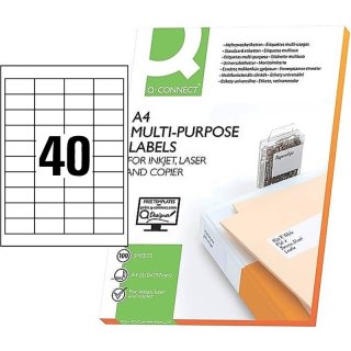 Etykiety Q-Connect A4 48.5x25.4mm białe 100szt