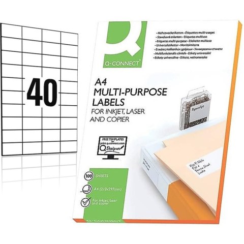 Etykiety Q-Connect A4 52.5x29.7mm białe 100szt