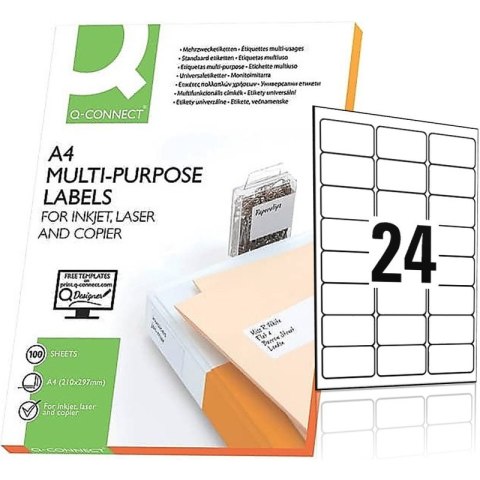 Etykiety Q-Connect A4 66x33.9mm białe 100szt